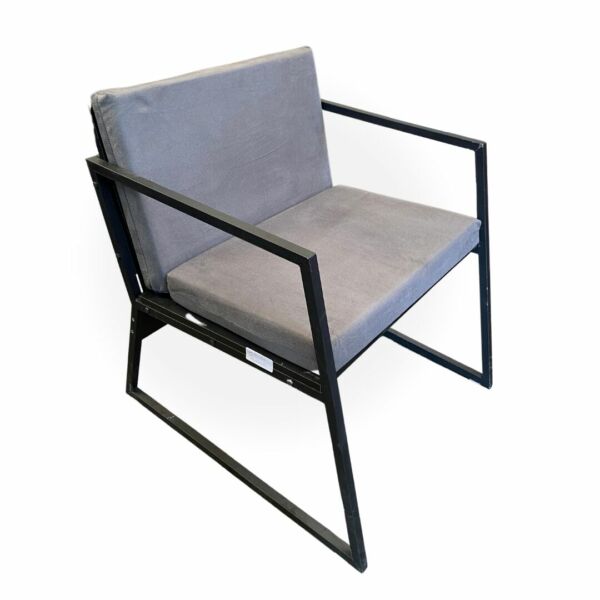 Poltrona Industrial Cinza Linho