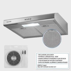 Depurador de Ar Suggar Slim 60cm - 3 Velocidades
