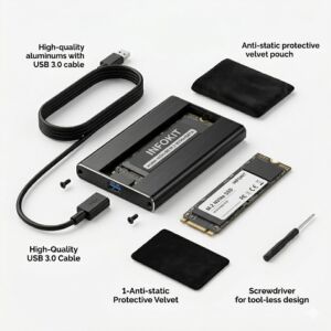 Case Gaveta Infokit ECASE-M2NV80 para SSD M.2 NVMe e SATA (Dual Protocol)