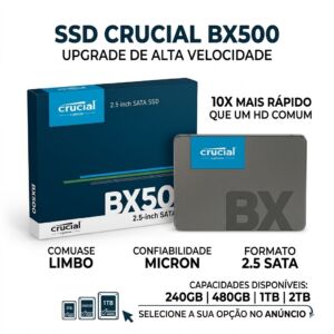SSD Crucial BX500 - 2.5" SATA III Alta Performance