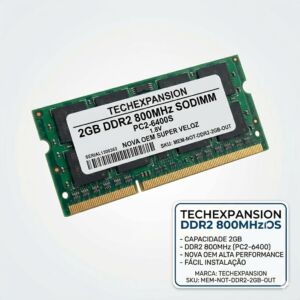 Memória Notebook DDR2 2GB 800MHz - Nova OEM