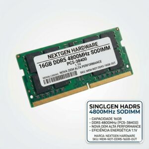 Memória Notebook DDR5 16GB 4800MHz - Alta Performance