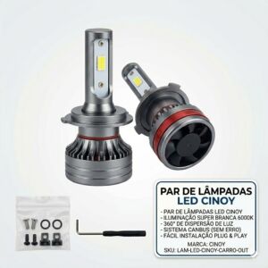 Par de Lâmpadas LED Cinoy - Linha Automotiva